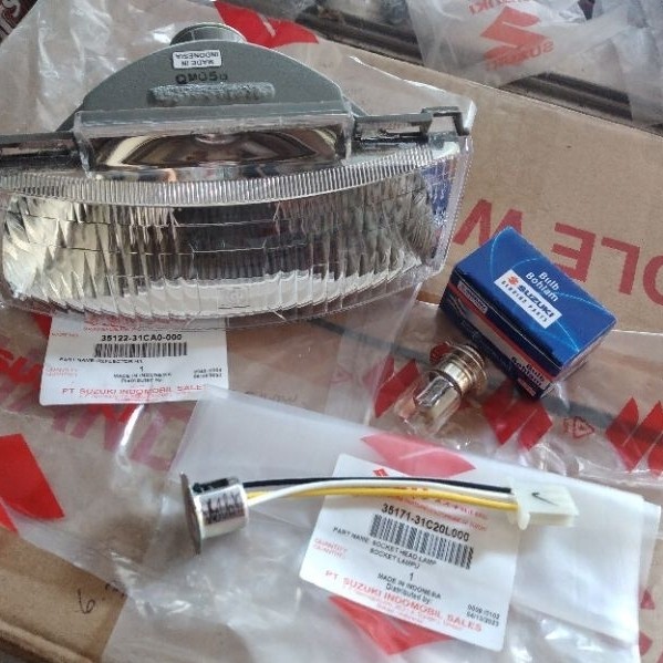 LAMPU DEPAN SET SUZUKI SATRIA 2TAK LUMBA TORNADO SHOGUN KEBO ORIGINAL SGP