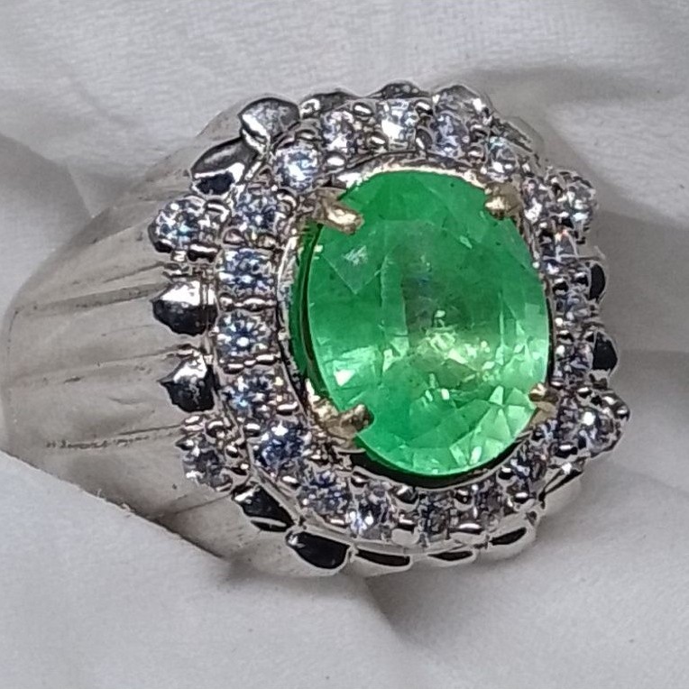 cincin batu permata emerald zamrud catam asli original top quality