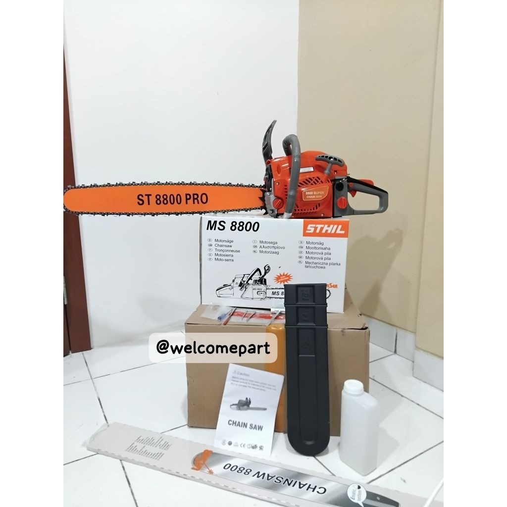 TERBARUUUCHAINSAW 8800 TURBO STIHL BAR 24 INCH STIHL MESIN CHAINSAW 8800 TURBO STIHL Senso 24 Inch B