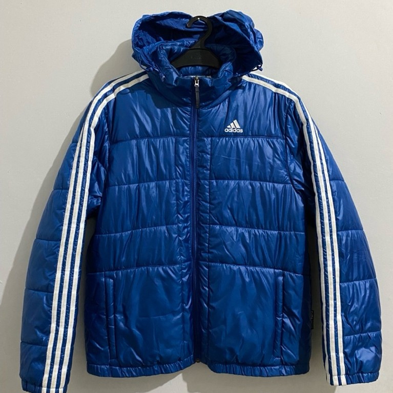Jacket Puffer Adidas 3-Stripe Padded Jacket Blue Vintage Original