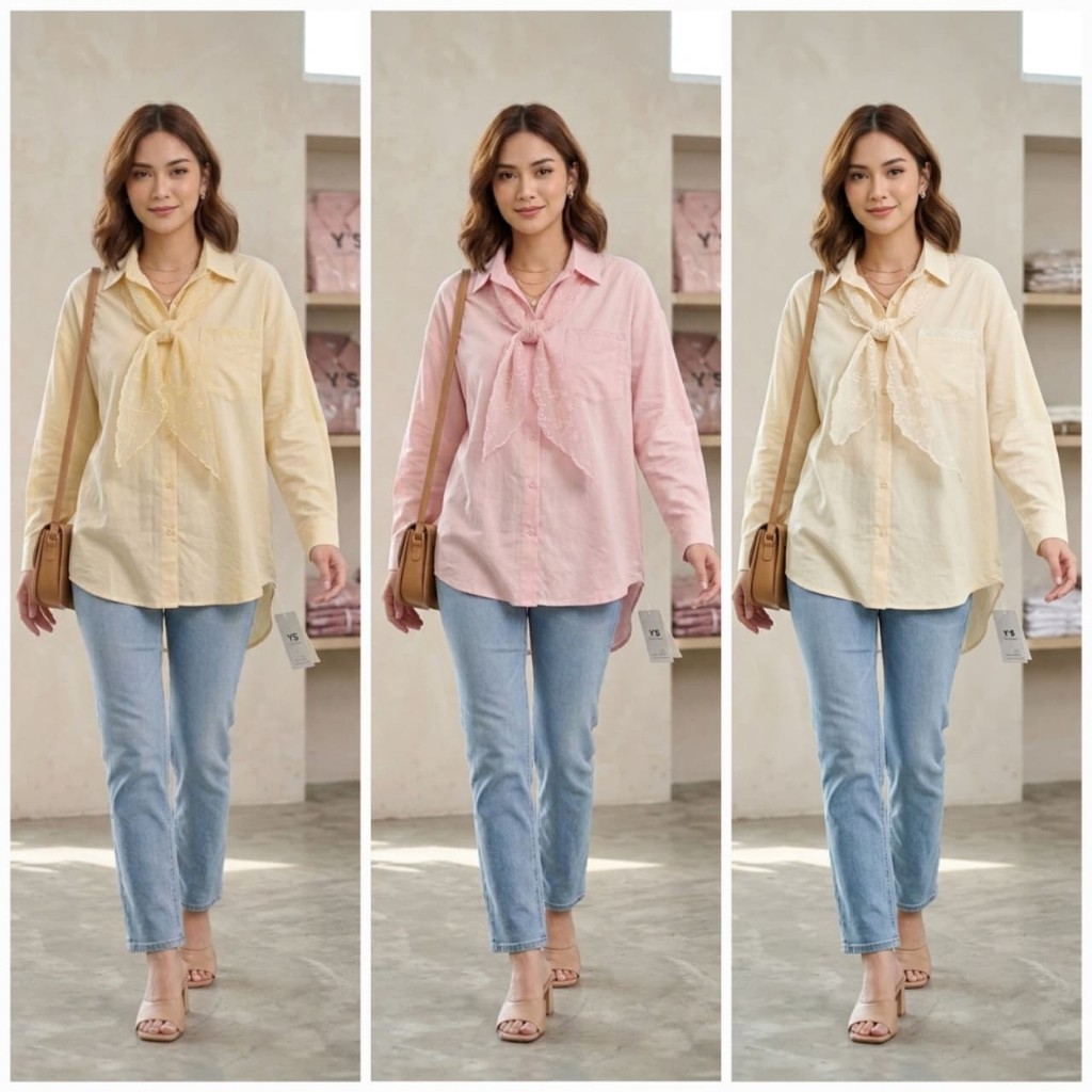 Aurelia Lace Shirt 2828 AnekaSC - Atasan cantik - Simple, Cantik, Modis
