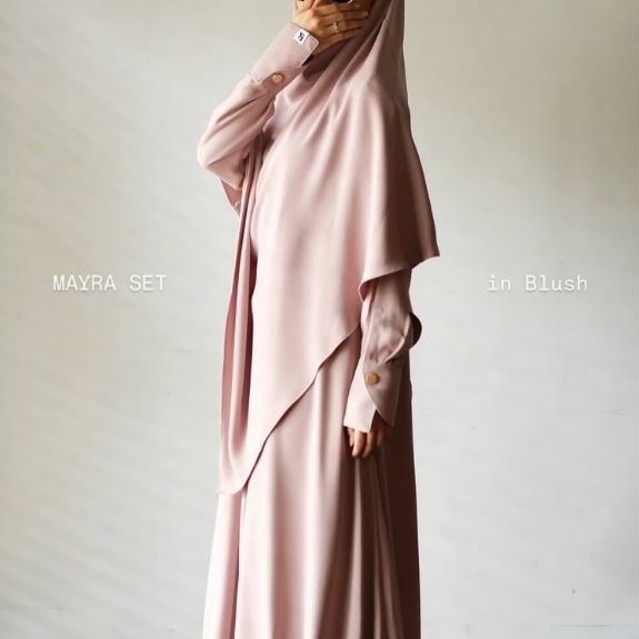 Preloved Khalewale Mayra Dress size L & FK Jadid warna Blush (mirip Fawn)