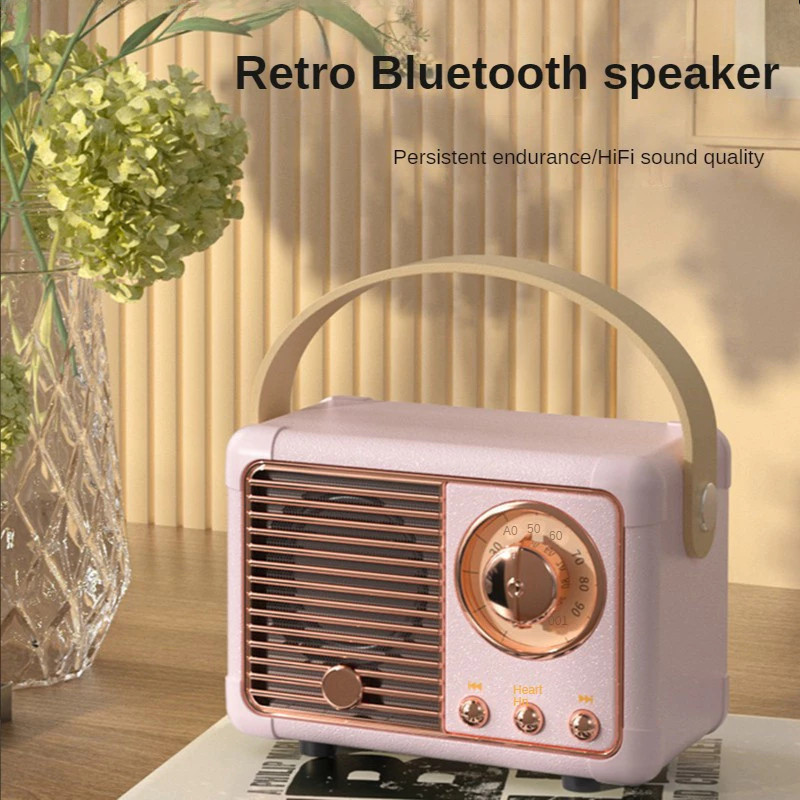 Speaker Bluetooth Mini Speaker Portabel Mini Yang Lucu Speaker Nirkabel Stereo Retro Untuk Outdoor