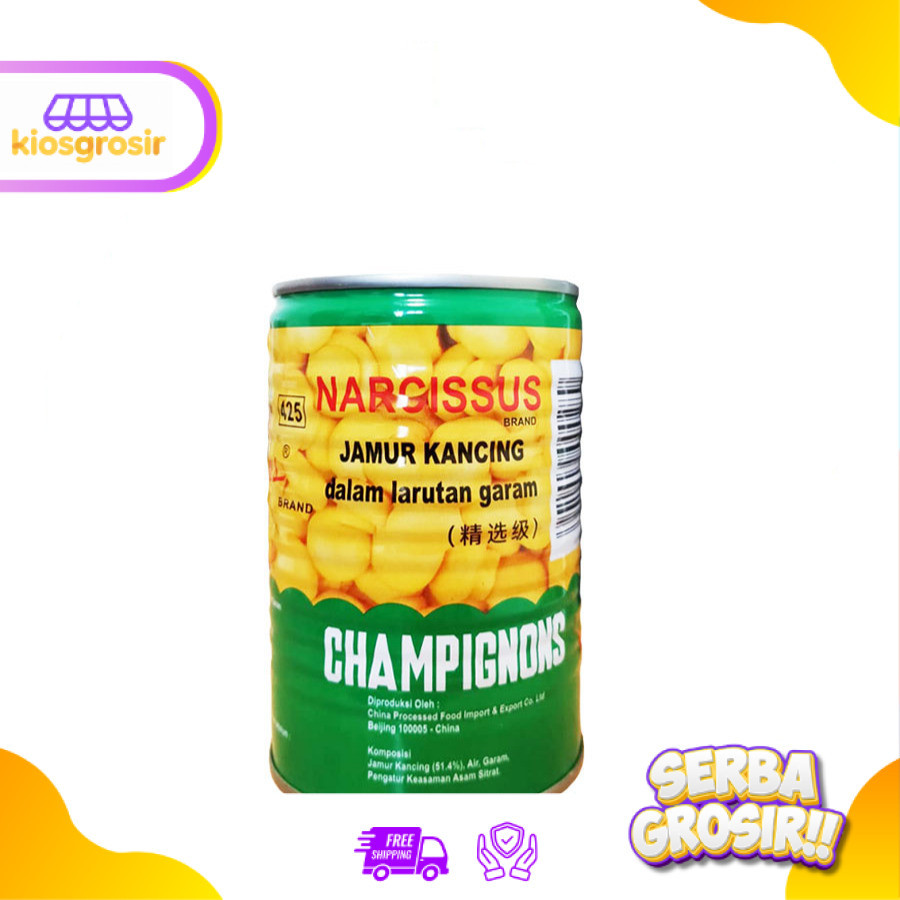 KIOSGROSIR Narcissus Fu Yong Fong FYF Champignons Mushroom 425 gr Jamur Kancing Kaleng