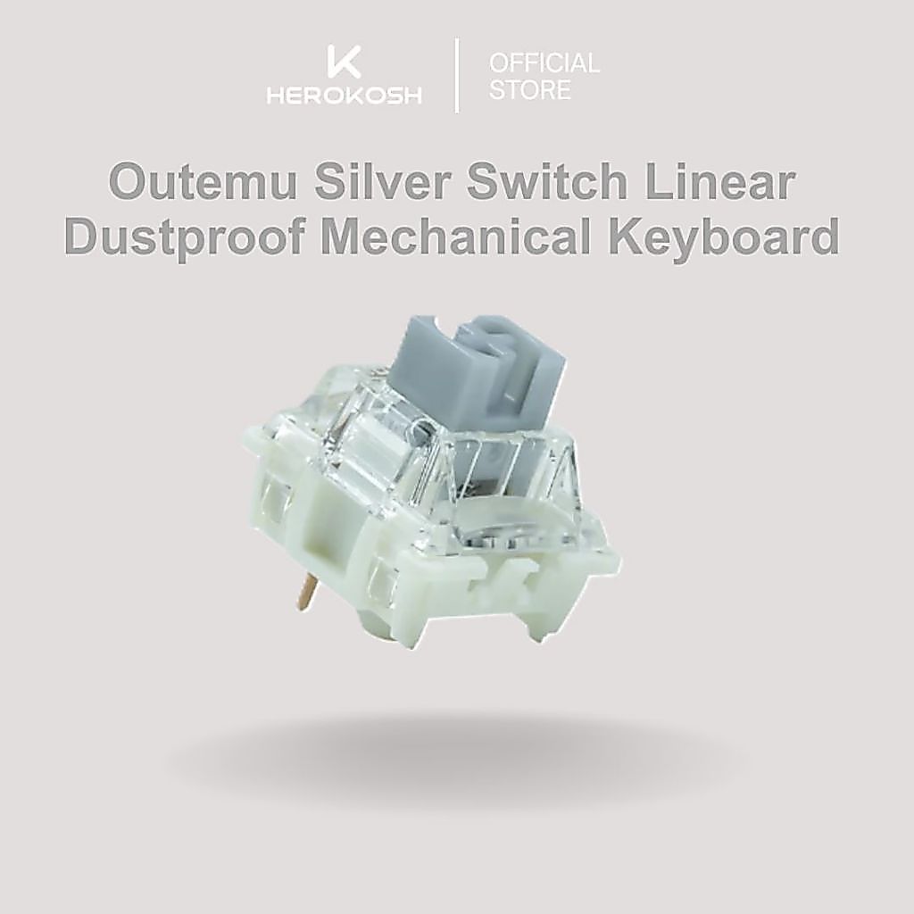 Outemu Silver Switch Linear Dustproof SMD LED 3 Pin Hotswapable Mod Feel Suara Creamy Thocky Clacky 
