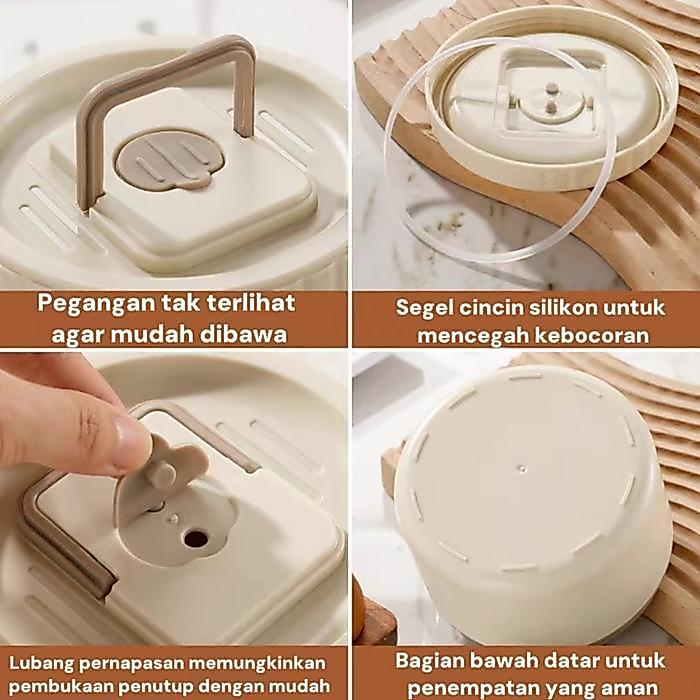 KOTAK BEKAL NASI TAHAN PANAS TEMPAT BEKAL MAKAN FOOD PORTABEL MULTI FUNGSI Bahan Stainless Tahan