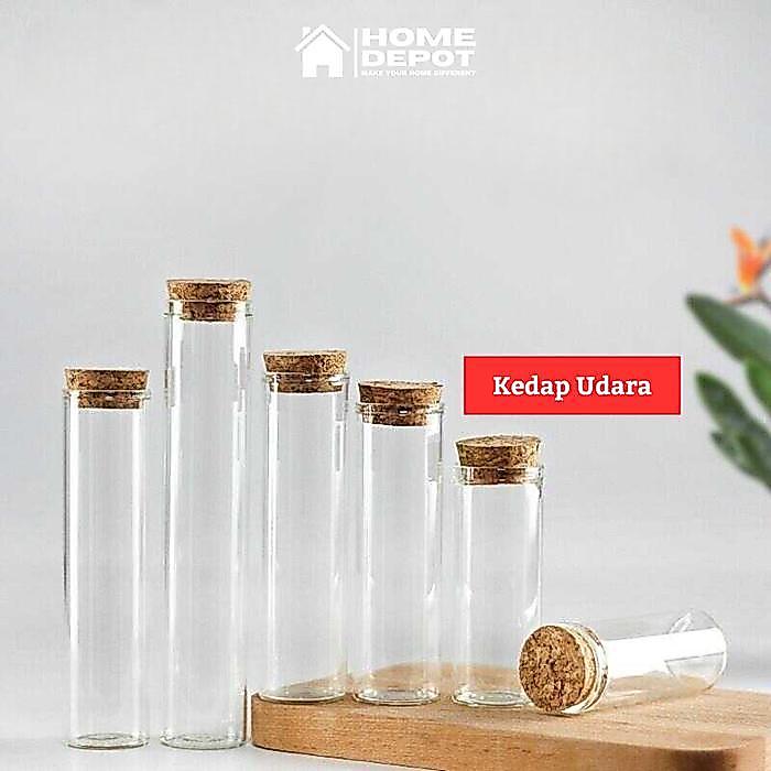 Toples Kaca Mini Kecil Tutup kayu Glass Jar