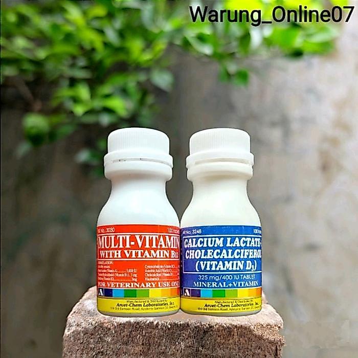 Paket Rawatan Filipina Calsium Laktate Plus Multivitamin Obat Penambah Stamina Import Suplemen Ayam 