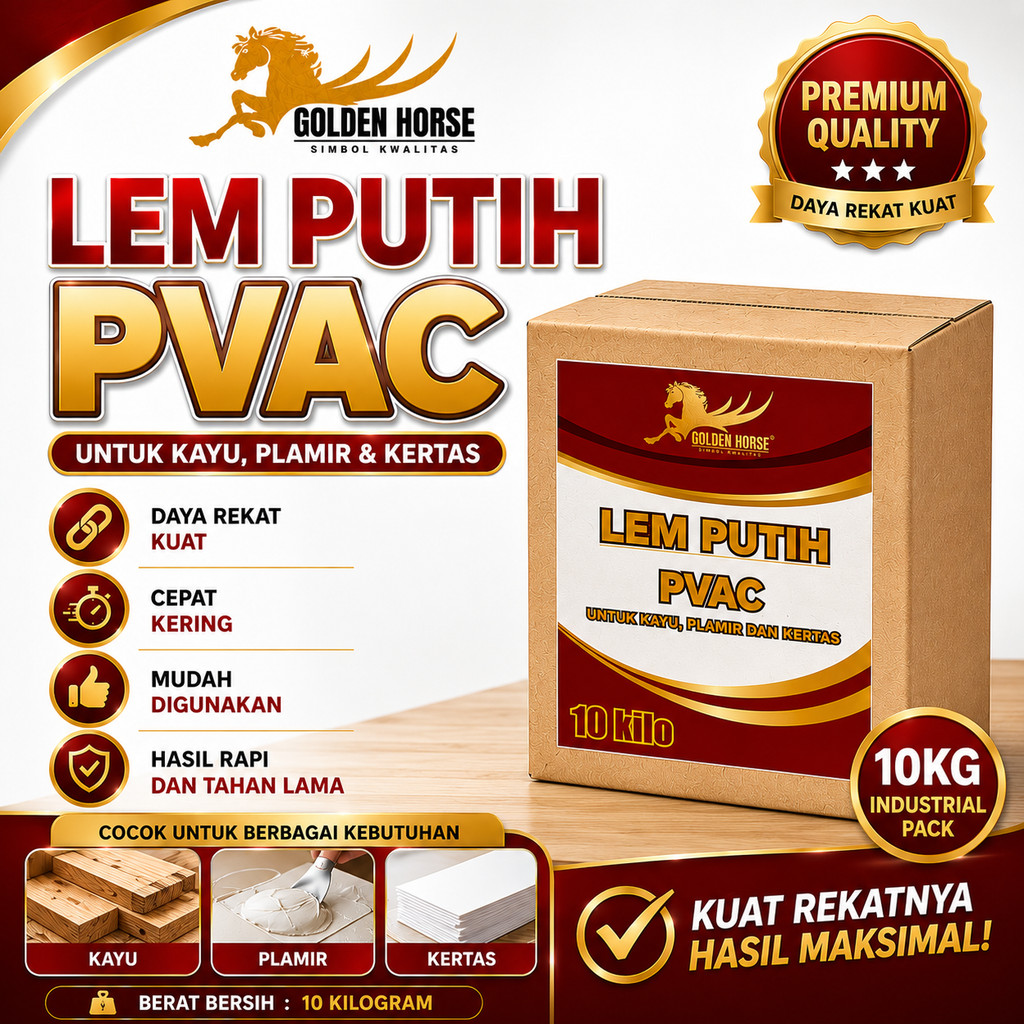 Lem Serbaguna Lem Putih pvac 10 kilo - golden horse