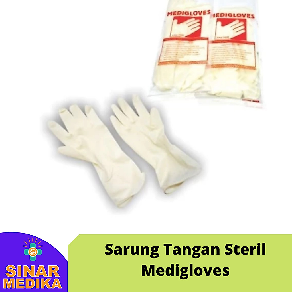 SARUNG TANGAN STERIL Medigloves NO 6.5 . 7 . 7.5 . HANDSCHOON STERIL . HANDSCHOEN STERILE