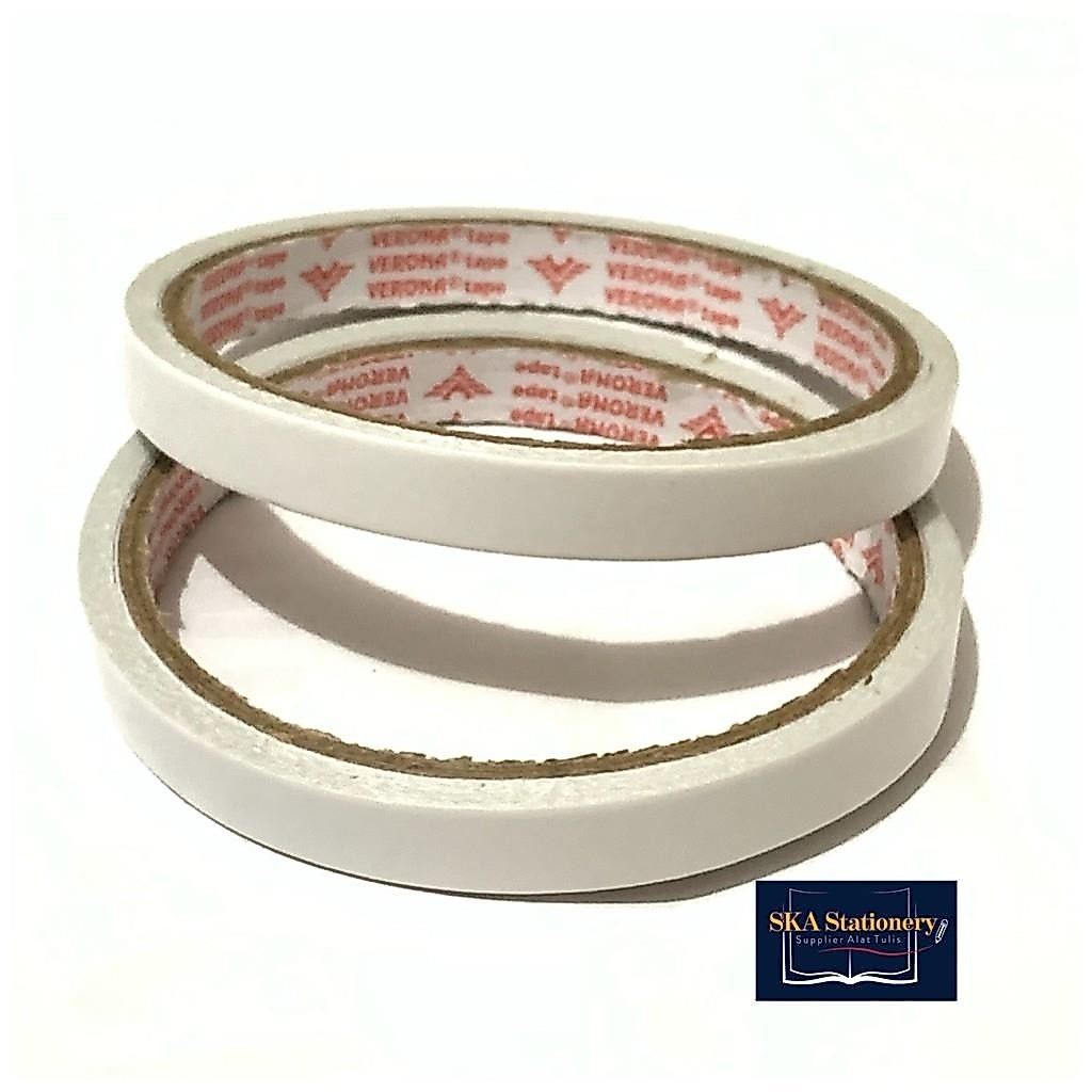 Isolasi/Double Tape Kecil 1/2 inch 0.5 inch Verona Murah (Roll)