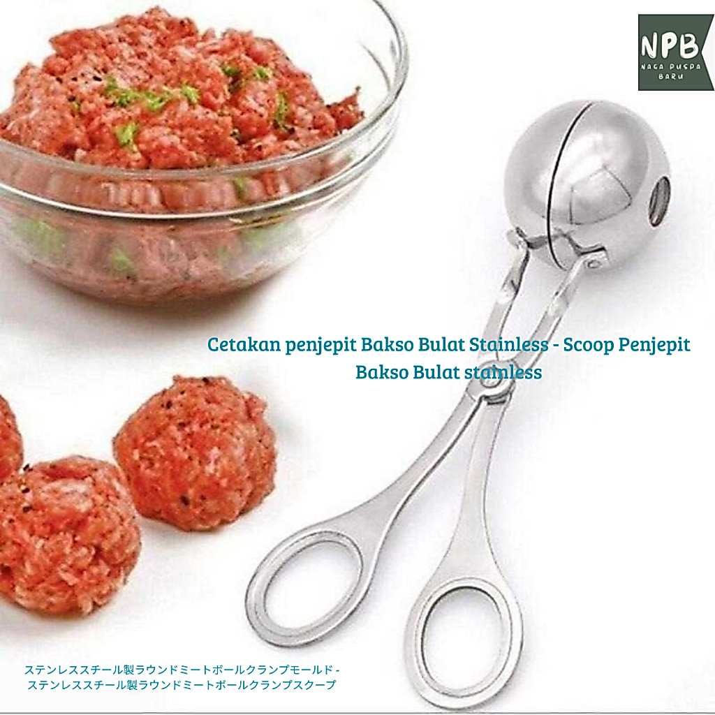 Cetakan penjepit Bakso Bulat Stainless - Scoop Penjepit Bakso Bulat stainless
