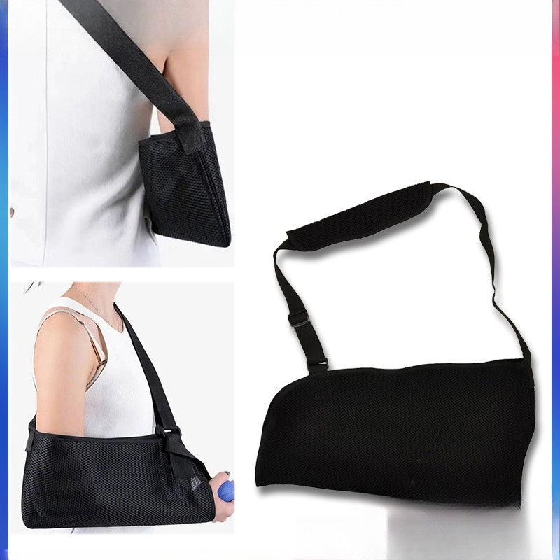 Medical Grade Arm Sling Penyangga Lengan Support Brace Patah Tulang Bahu Breathable Hitam Murah