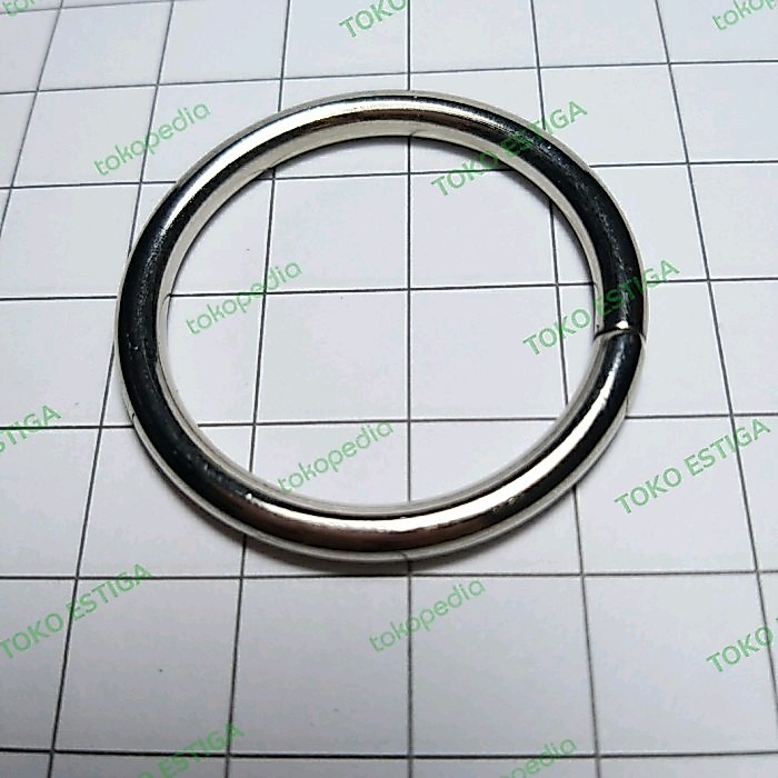 40X07- Ring O / Ring Bulat Dd 4cm Tebal 5mm Nikel Silver