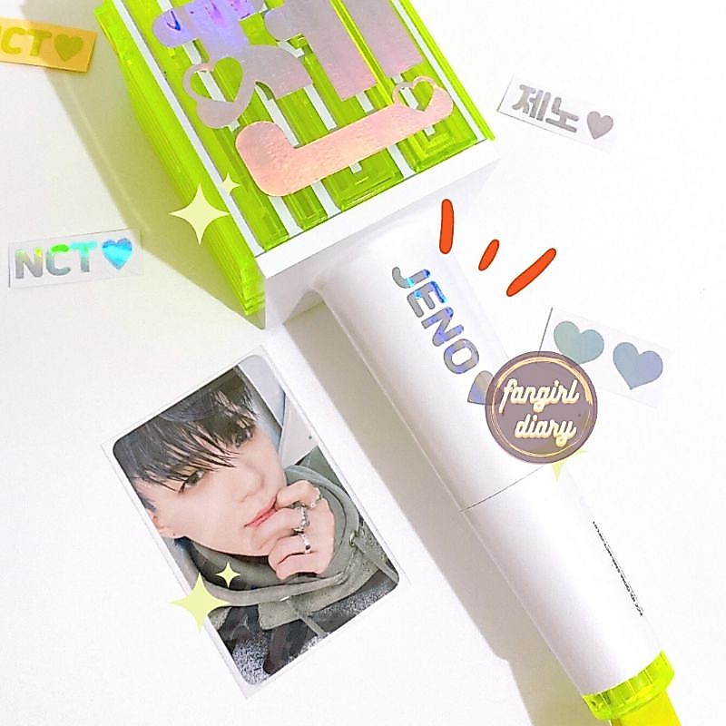 NCT MINI TULISAN STICKER SET (NAMA+HANGUL) LIGHTSTICK DECO STICKER LIME REFLECTIVE HOLOGRAM