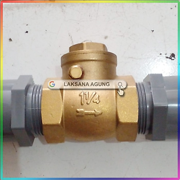 Klep tabok 1-1/4 inch kuningan (Check Valve ) + SDL Rucika + Seal tape
