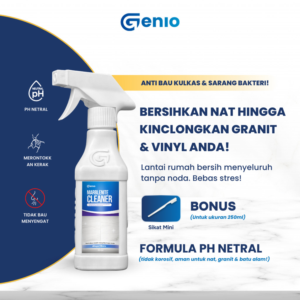 GENIO Marblenite Cleaner - Cairan Pembersih Granit, Nat, Vinyl, Keramik, Antibakteri
