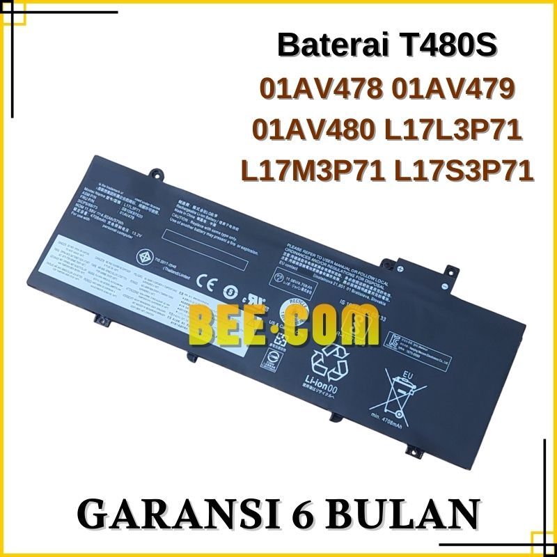 Baterai Battery Laptop Model 01AV478 01AV479 01AV480 - L17L3P71 L17M3P71 L17S3P71 -BEE