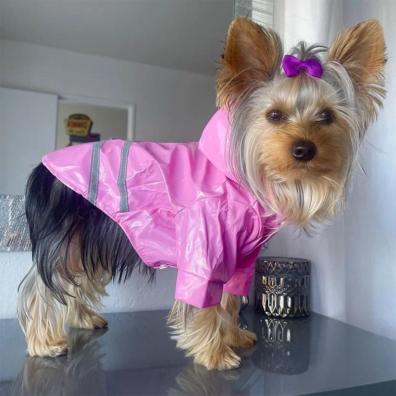 Waterproof Dog Jacket PU Dog Raincoat For Small Dogs Cats Reflective Puppy Raincape Chihuahua Yorkie