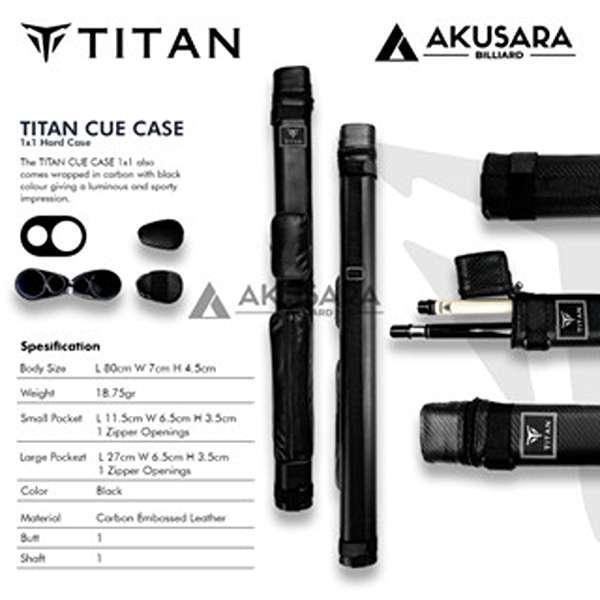 Titan Carbon Cue Case Tas Billiard - 1X1