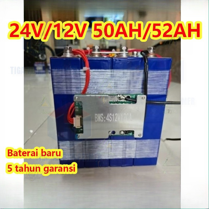 [Garansi 24 bulan]CATL/BYD baterai lifepo4 12V/24V 24s 50ah/52ah smart bms 520ah Baterai Lifepo4 12V