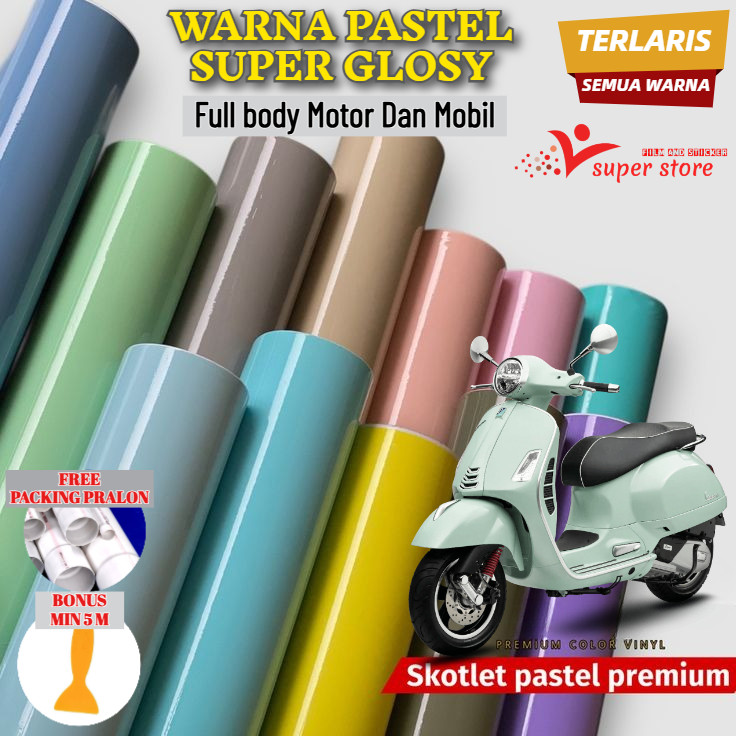 Skotlet Motor Full Body Warna Pastel Glossy Kualitas Premium Untuk Motor dan Mobil
