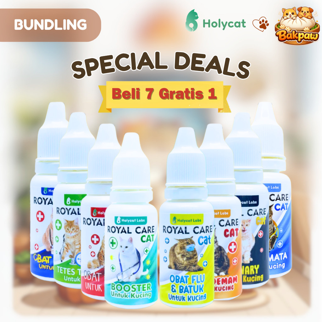 BP Beli 7 Gratis 1 Royal Care Obat 10ml Kucing Cacingan Tetes Mata Telinga Diare Demam D2 Virus