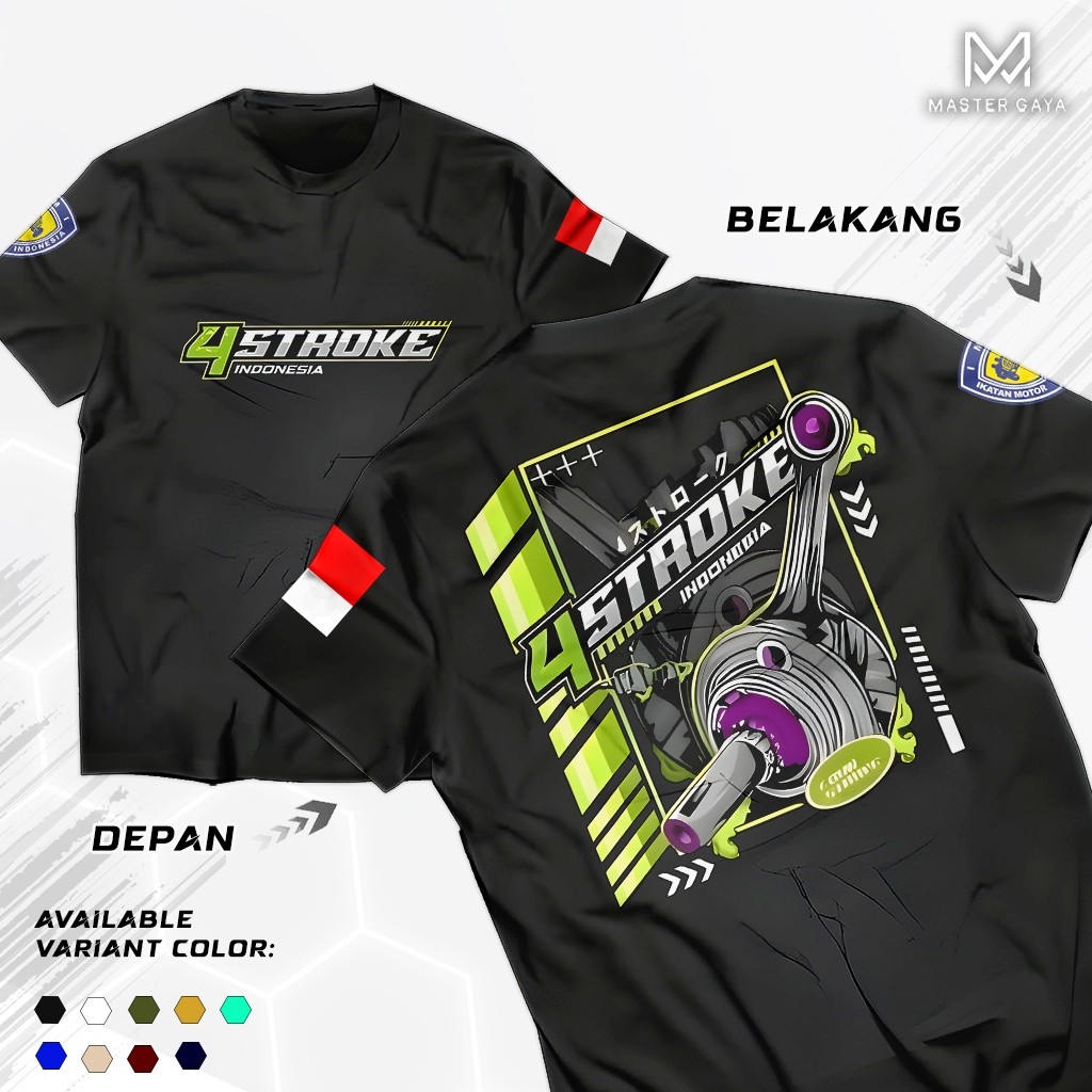 Kaos Racing 4 Stroke Indonesia Baju 4 Tak 4Stroke Motor Otomotif Herex