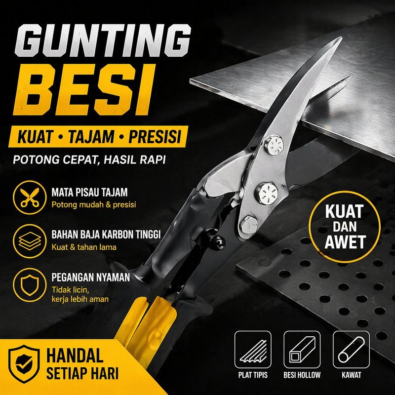 Gunting Plat Besi Seng Baja Ringan Aluminium High Carbon Steel Multifungsi Bengkel Renovasi