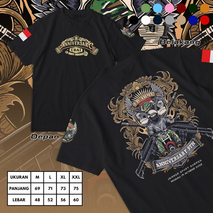 KAOS ANNIV 9TH CB ARMY & CB RPM JEMBER T-SHIRT ANNIV 9TH CB ARMY & CB RPM JEMBER