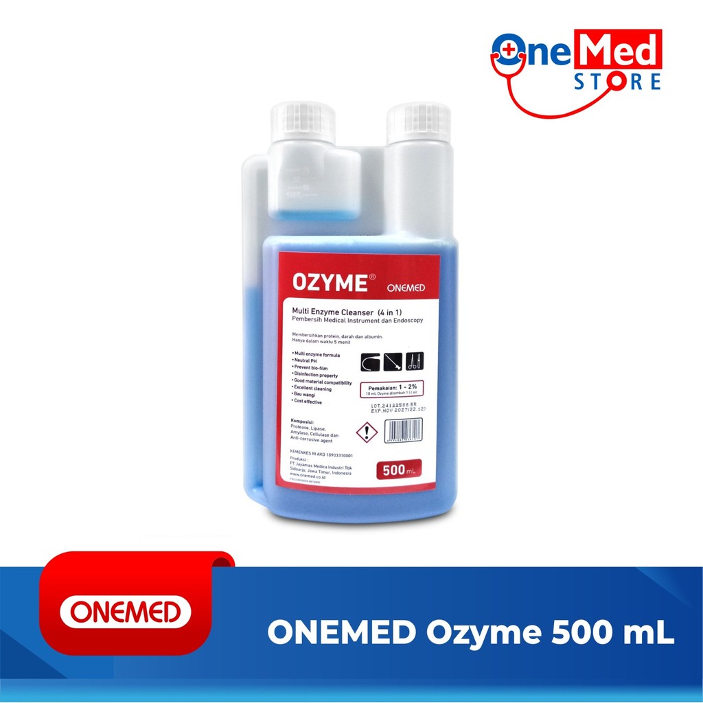 ONEMED Ozyme Biru Multi Enzyme Cleanser 500 ml (4 in 1) - Pembersih Instrument dan Endoskopi OOF