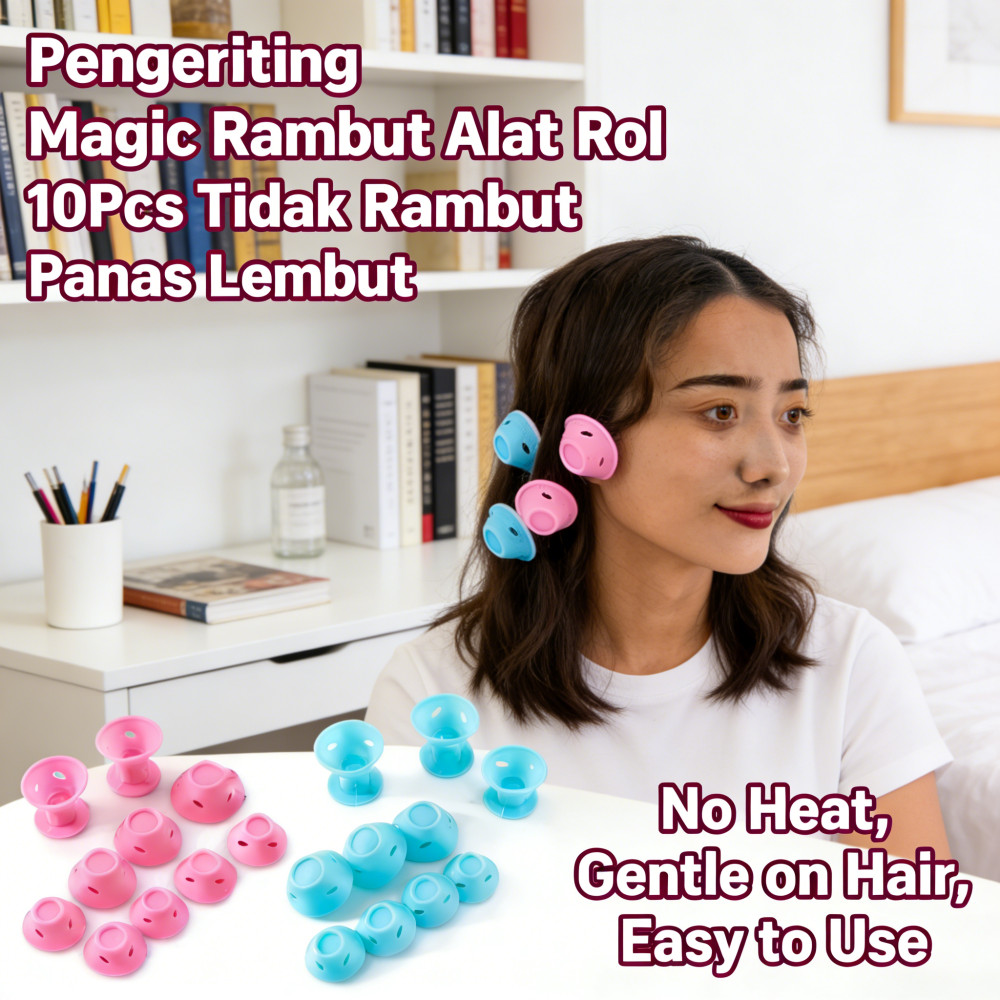 Rambut Tidak Panas Magic Rambut Pengeriting Alat Lembut Rambut Rambut 10Pcs Rol