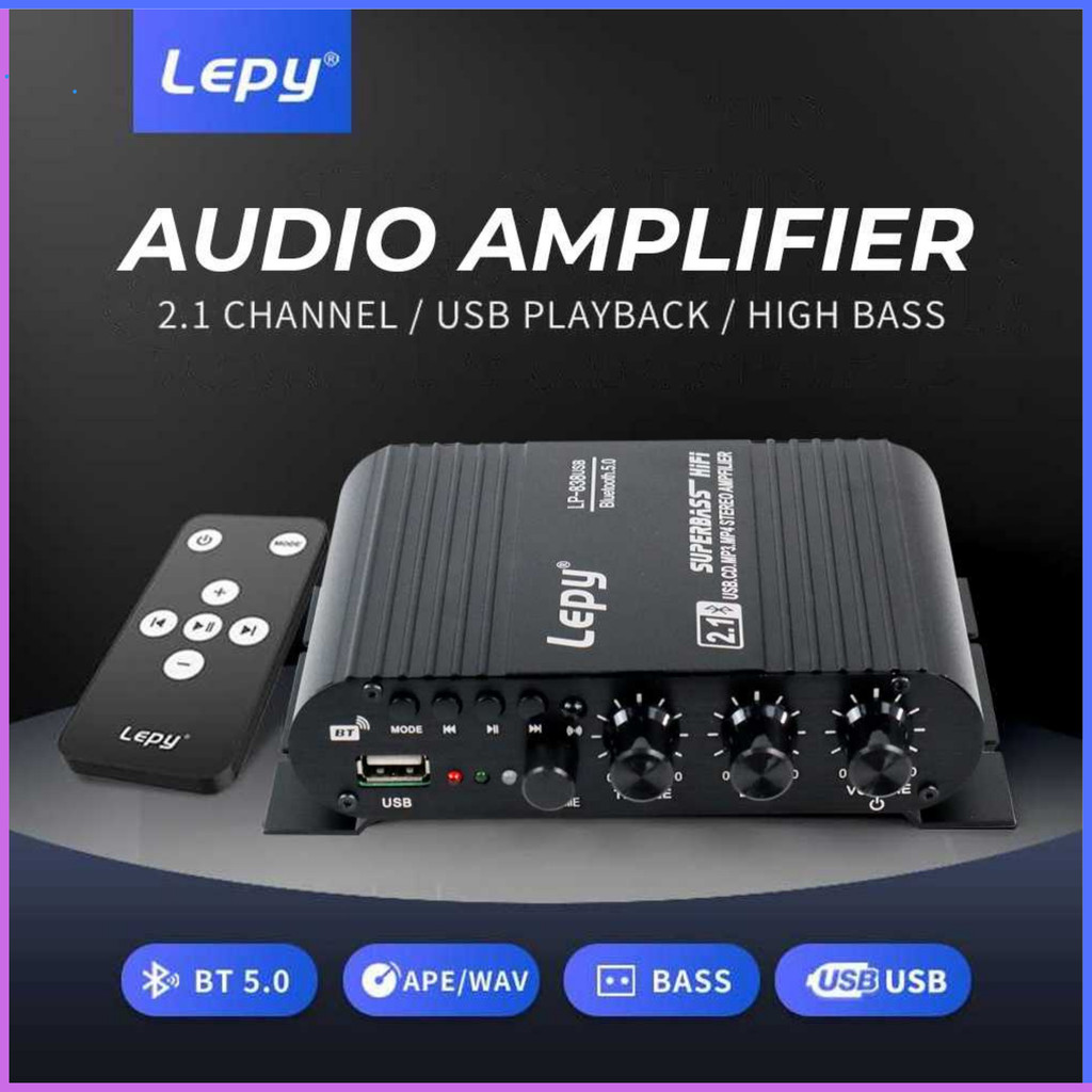 CL COD Lepy Audio Amplifier Bluetooth USB HiFi Sound Booster with Remote  LP 838USB / amplifier mobi