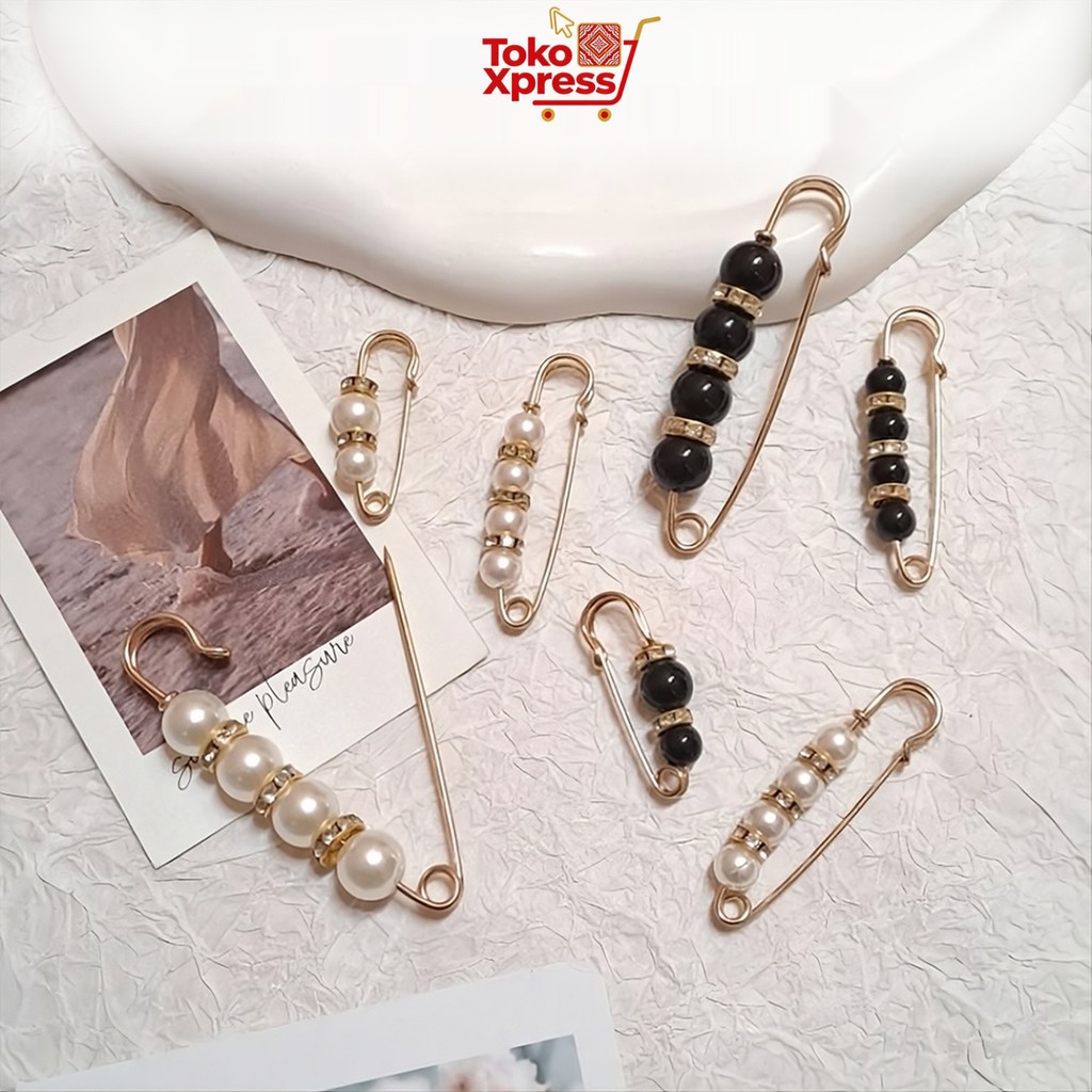 Toko Xpress Aksesoris Celana Jeans Peniti Besar Motif Mutiara Untuk Wanita Desain Fashion Dekoratif 