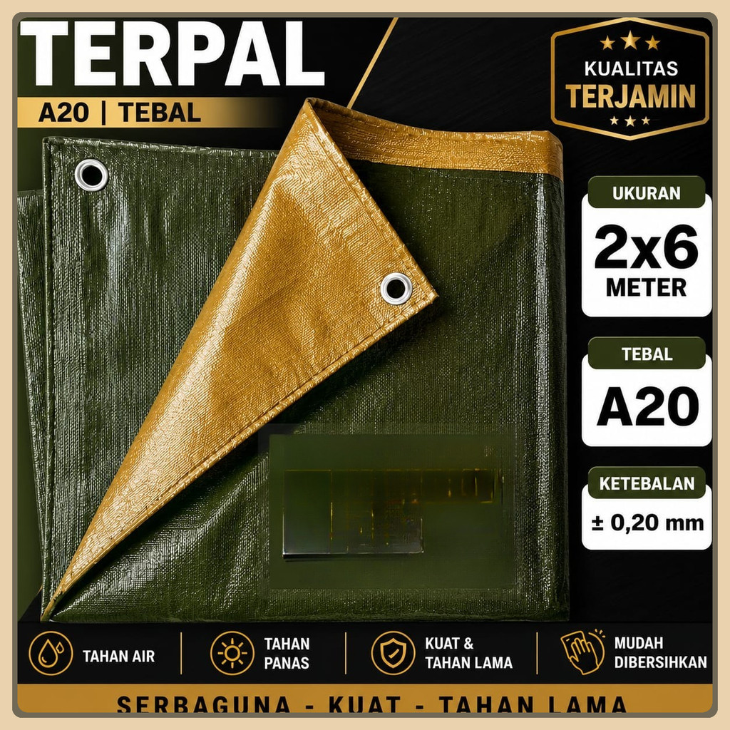 TERPAL 2X6 meter A20 TEBAL 6x2 terpal pilihan tepat untuk kebutuhan outdoor.