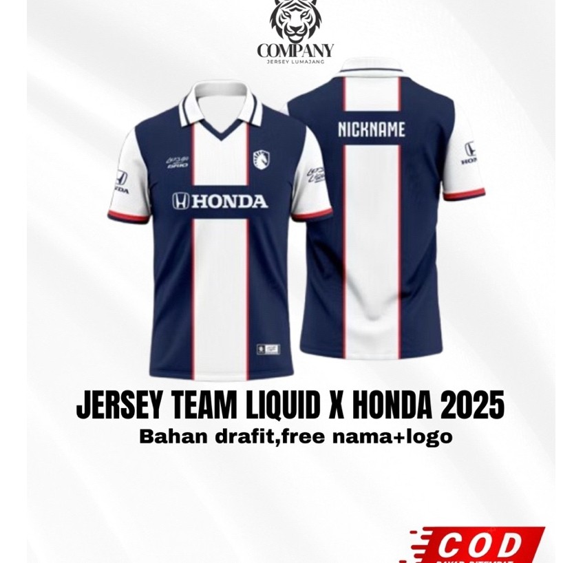 Jersey Team Liquid X Honda Team Liquid ID Team Liquid PH  Baju Kaos Game Terbaru 2025