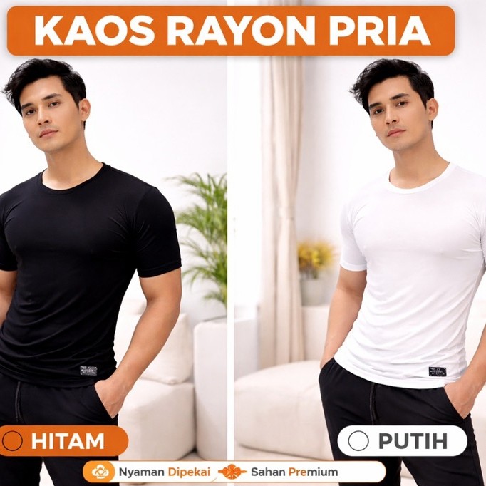 manset pendek pria bahan kaos rayon/manset pria bahan kaos rayon premium/kaos pria muat bb srandar s