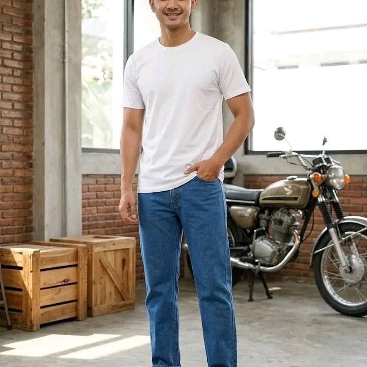 Celana Levis Lea Cowok Warna Biru Muda