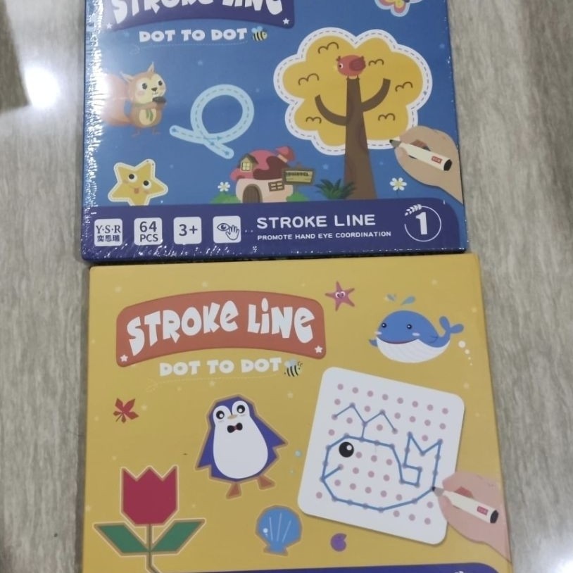NEW BUNDLE Mainan Edukasi Buku belajar menulis step 1 & 2 / Stroke Line Tracing Book step 1 & 2