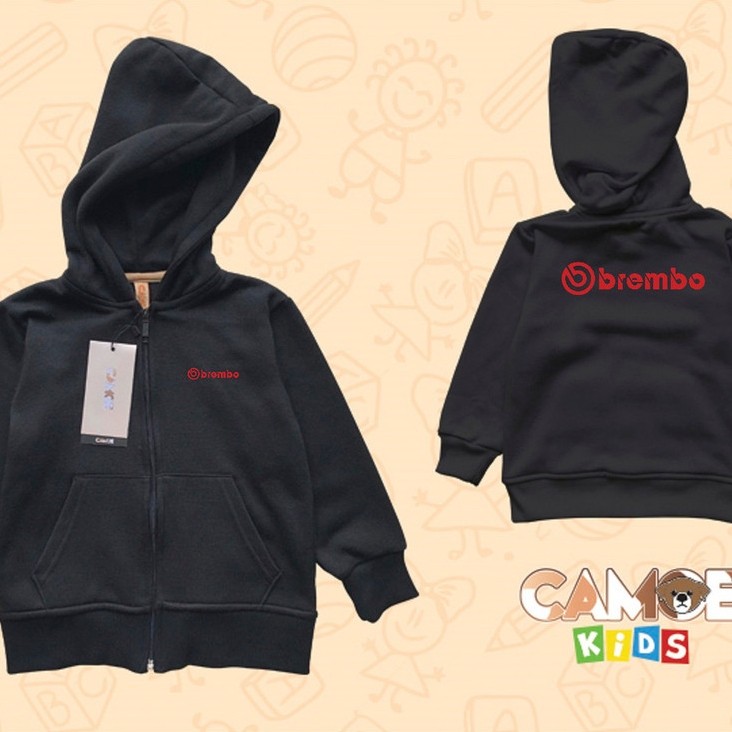 Jaket Hoodie Zipper Anak KIDS Brembo logo
