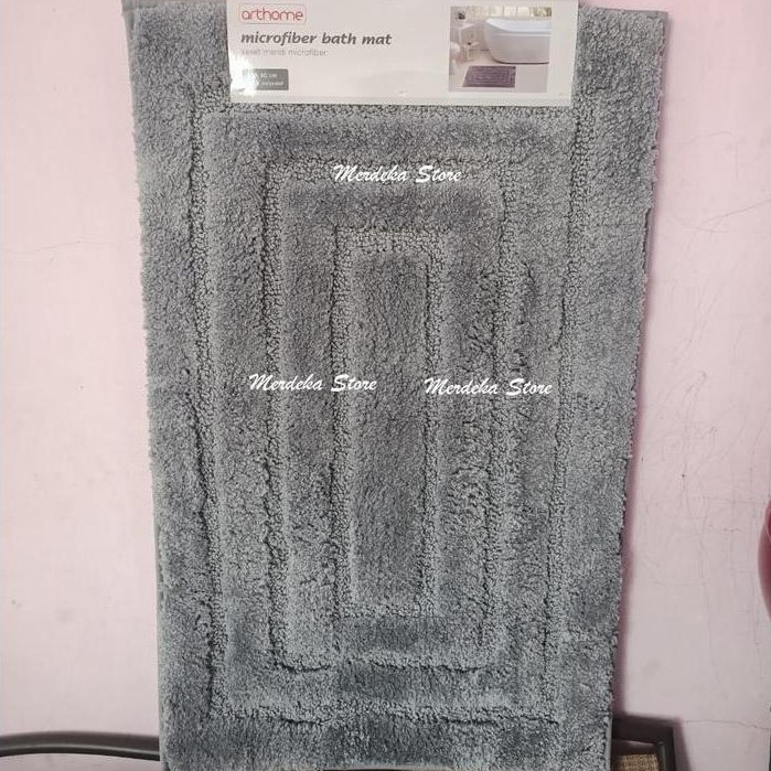 Arthome Set Keset Kamar Mandi 50x80 Cm Dan Keset U Shape - ABU ABU