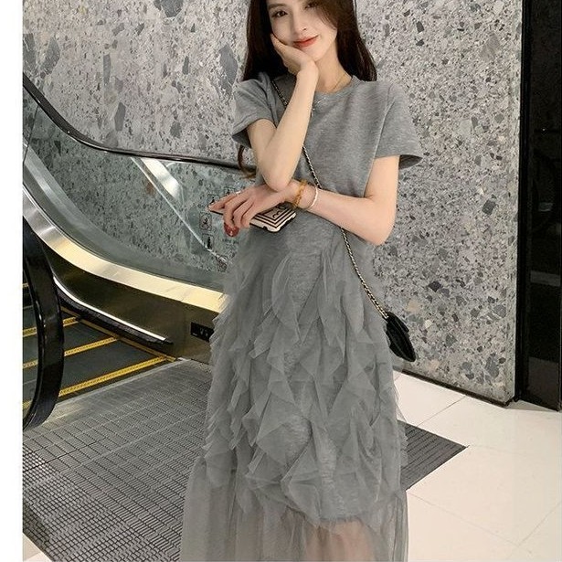 Dress Jumbo Longgar Jala Bolong Lebaran Wisuda Kondangan Mewah