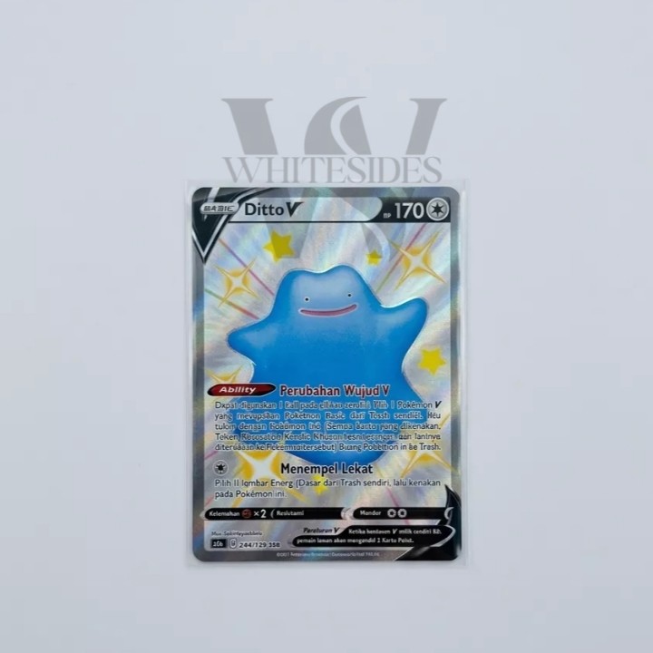 Ditto V Shiny - SC3A 2021 Pedang & Perisai Koleksi VMax Set A Berkilau Pokemon Charizard Snorlax Psy