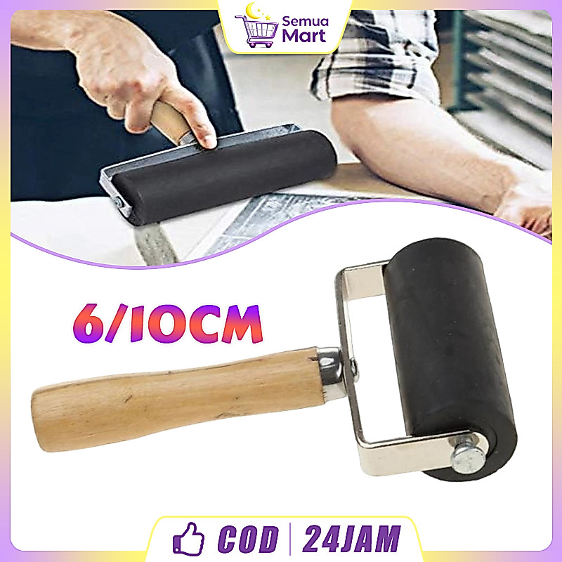 6/10cm Rubber Roller Karet Loler Roll Grafis Printmaking Seni Craft Anak Alat Kreatif Anak-anak