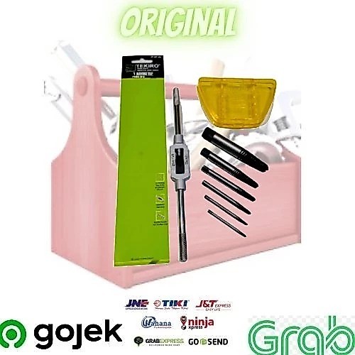 PAKET TEKIRO GAGANG HAND TAP M3-M12 DAN TAB BALIK 6PCS SCREW EXTRACTOR Set Alat buka Baut