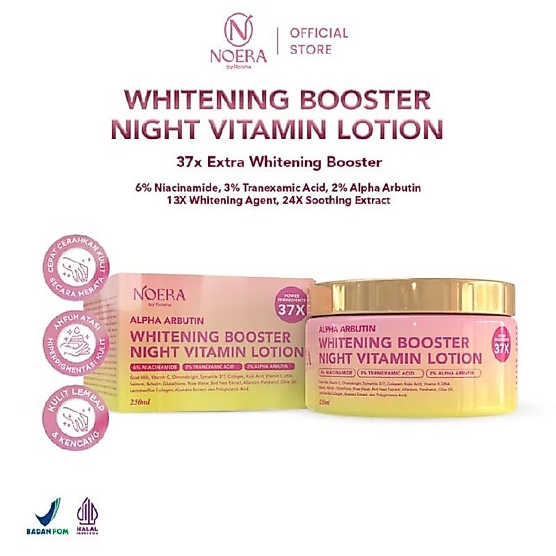 Noera Whitening Booster Night Vitamin Lotion | Whitening Lotion | Lotion Pemutih Badan | HB Dosting 