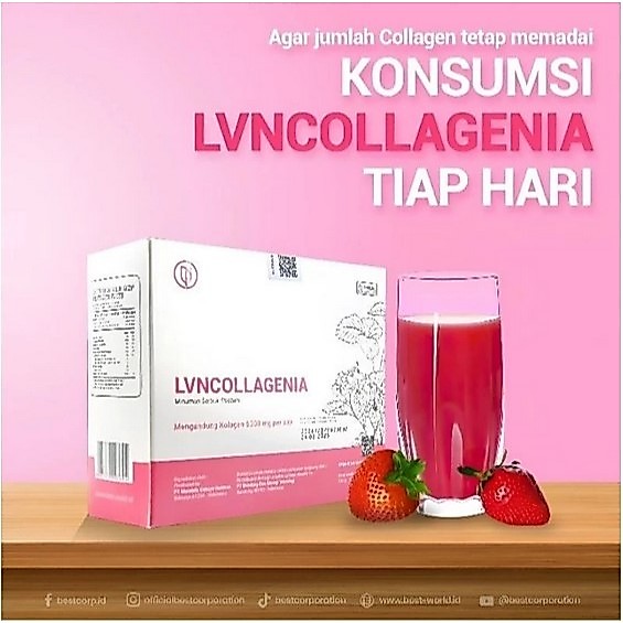 LVN Collagenia Drink Kolagen Stroberi + Serat Praktis