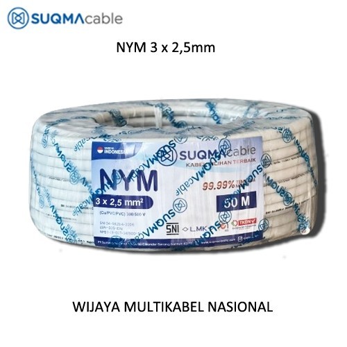 SUQMA / SUPREME CABLE - NYM 3 x 2,5mm (50 - 100 Meter) - Kabel Listrik Tembaga Kawat Murni - SNI - L