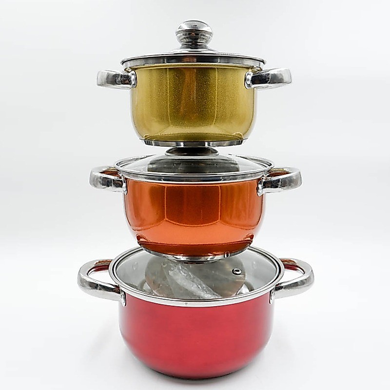 BISTRO 1606 3 SET PANCI WARNA (16CM,18CM20CM)(WARNA RANDOM)