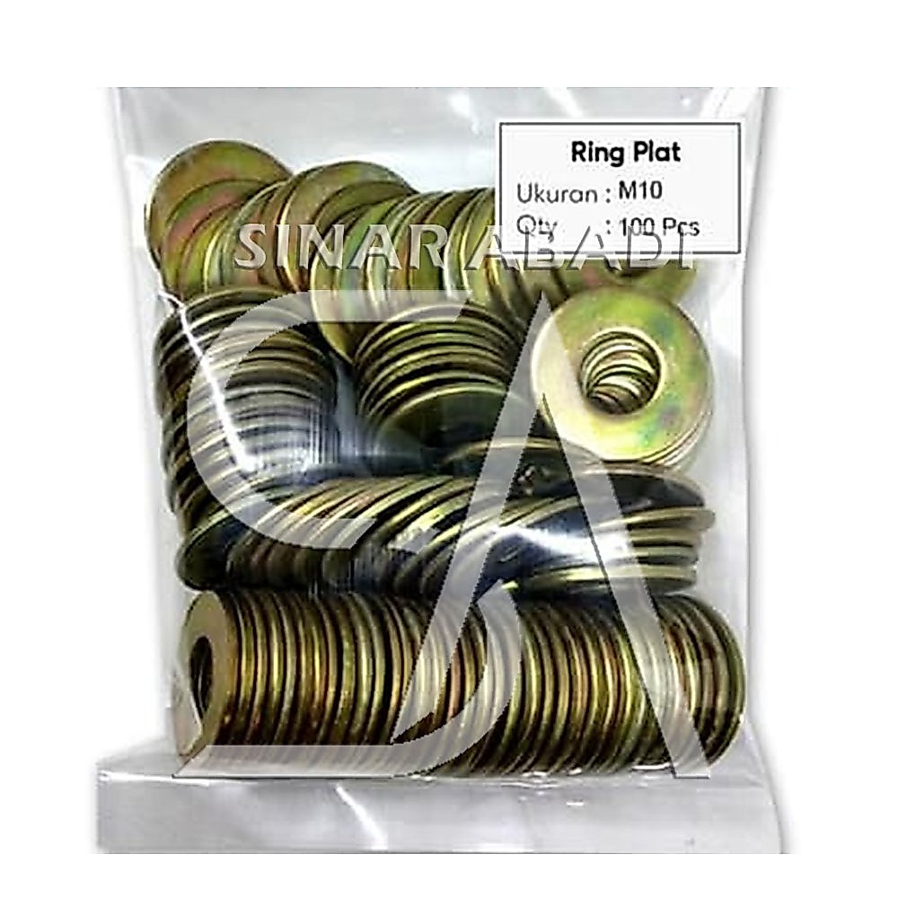 RING PLAT M 10 - RING PLAT BAUT M10 ISI 100 PCS
